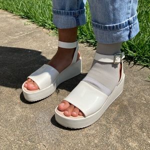 ZARA White Platform Sandals w/ Straps | sz EU 41